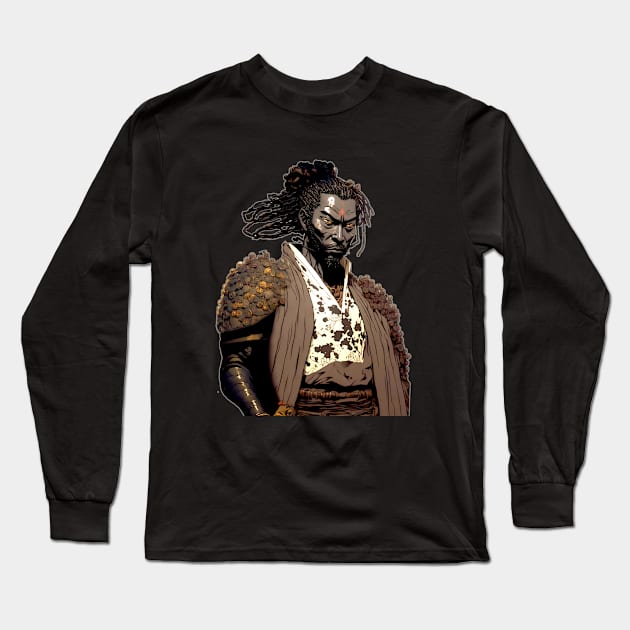 Yasuke the Black Samurai in Feudal Japan (1579) No. 2 Long Sleeve T-Shirt by Puff Sumo